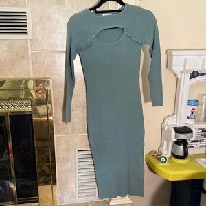 Pink Lily Long Sleeve Teal Dress